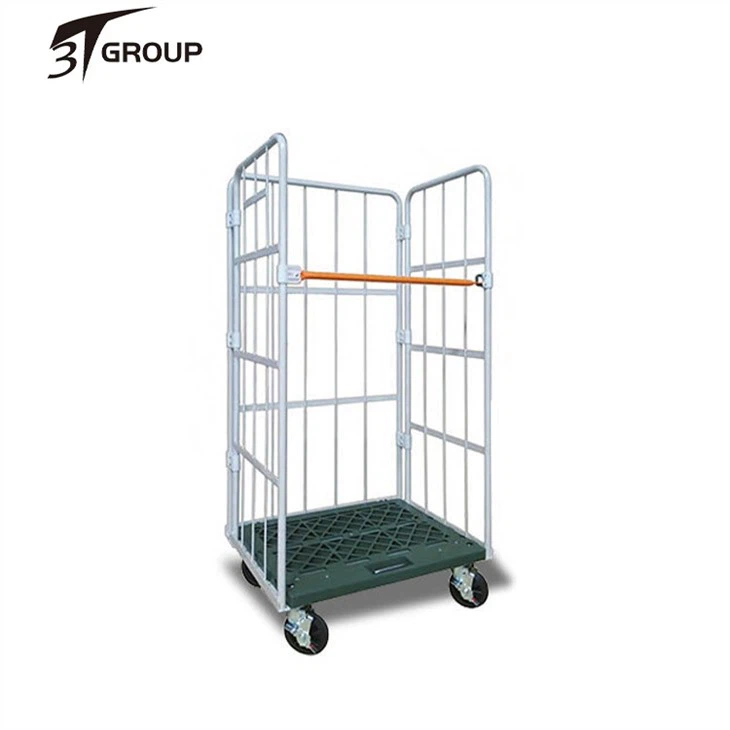 China Three Sided Roll Pallet with Rod Infill and Plastic Base